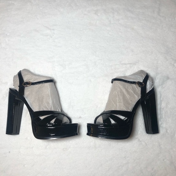 NWOT Jessica Simpson Giddings Glossy Black Platform Sandals,Size-8.5 - Picture 8 of 16